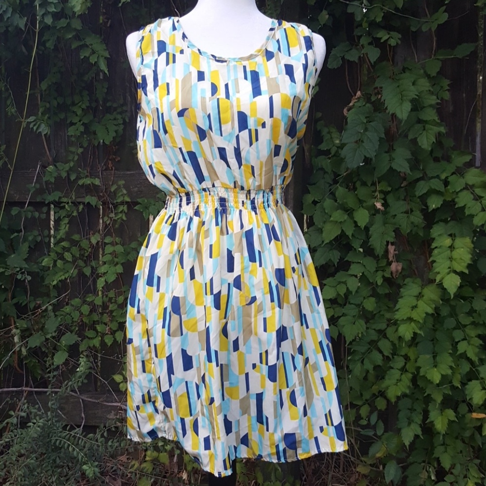 Drunken Tango Geometric Pullover Dress L